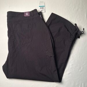 NWT Gloria Vanderbilt Womens Zoey Black Cropped Cargo Pants Size 16 Utility